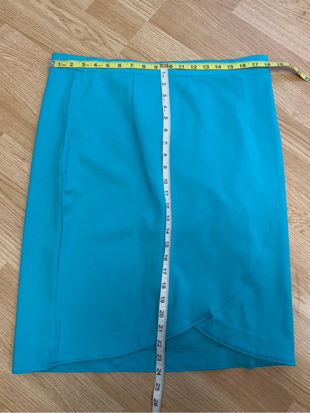 Maurices XL Turquoise Blue Tulip Wrap Pencil Skirt Pull On Stretch Career Office - Picture 6 of 8